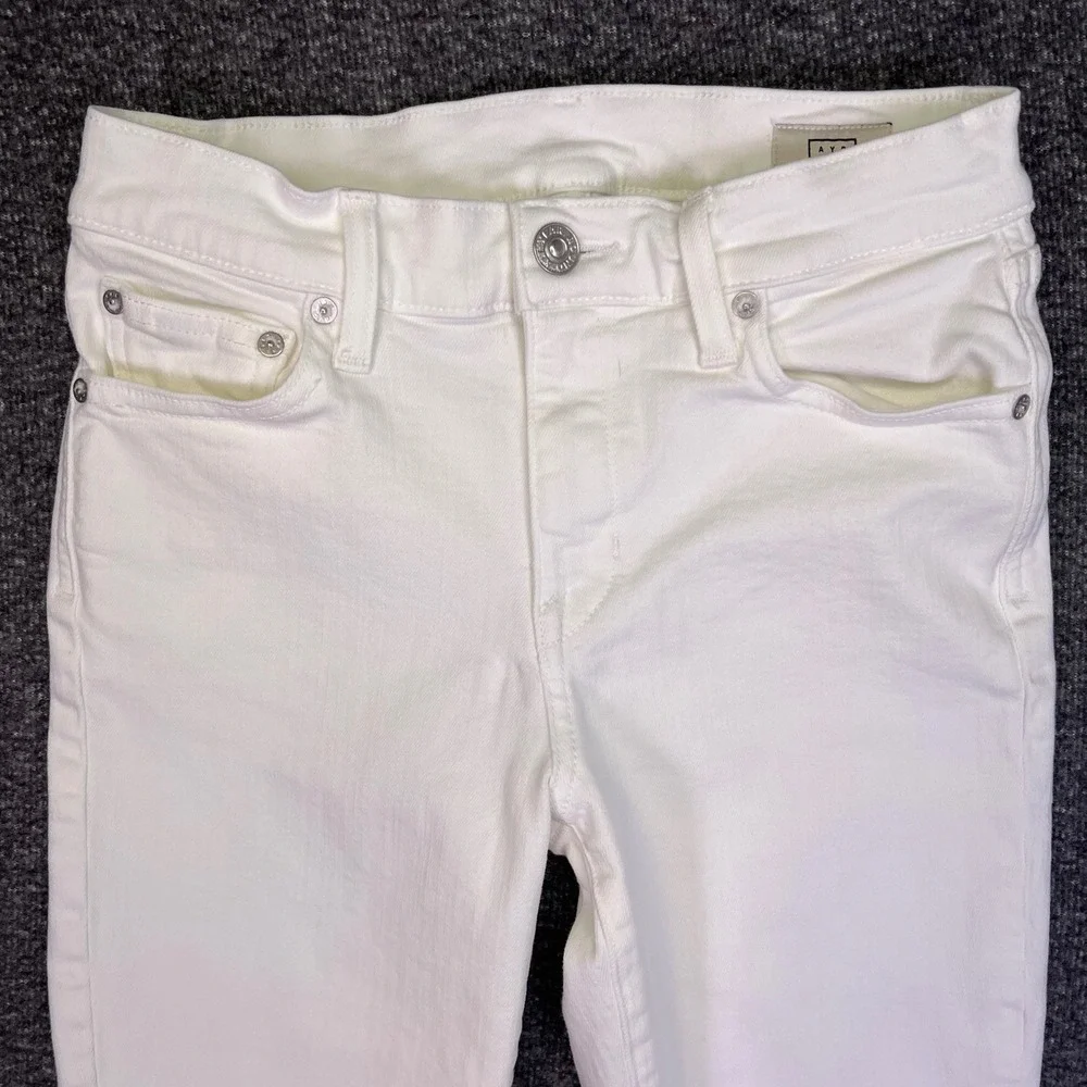 AYR The Stir Jeans Womens 26 White Slim Straight Casual Chic Stretch USA Made
